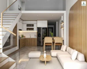 Nhà mẫu Lumi Phước Đông New City 1 trệt 1 lửng